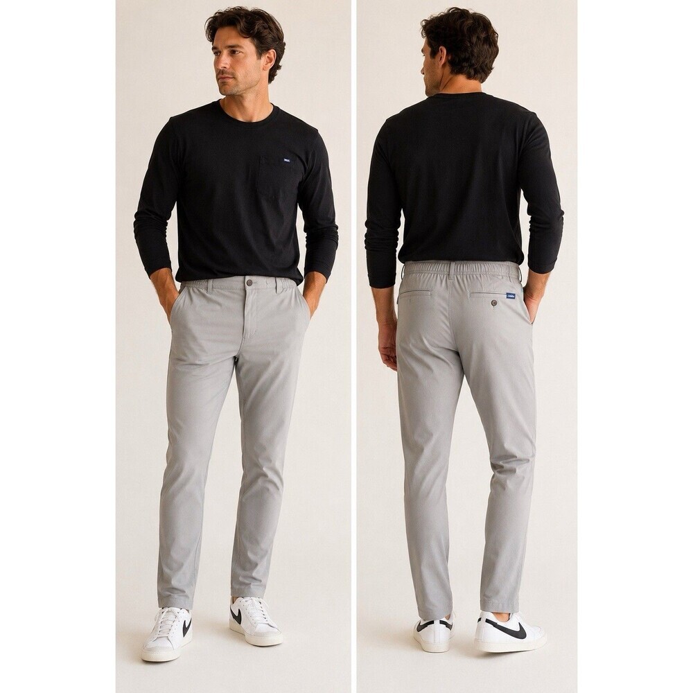 Chubbies Everywear Performance Pants Mid Gray Stretch Travel Golf Mens L 31x32